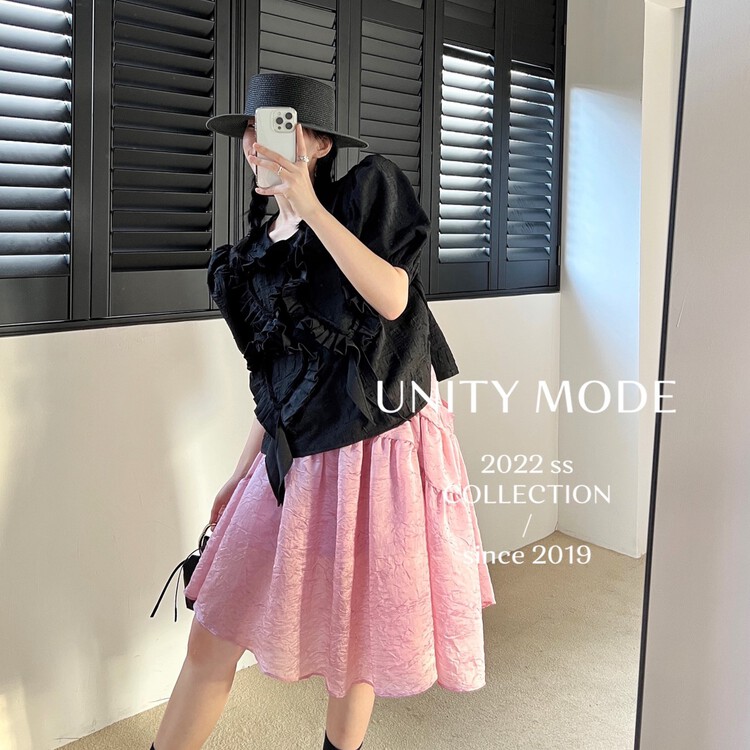 [unit] love pleated fashion shirt 8031# cqw