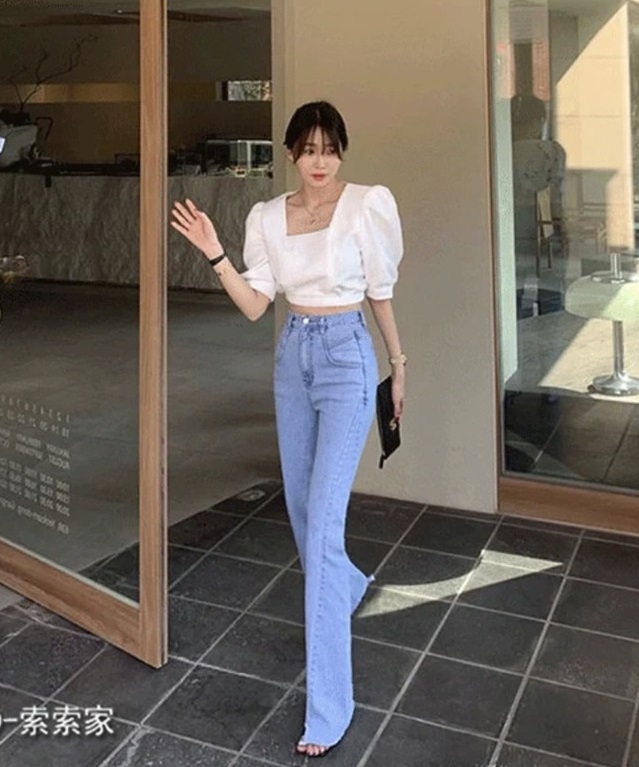 goods in stock! New in early summer! [yhpi] slim irregular leg jeans 2096-1# JJ