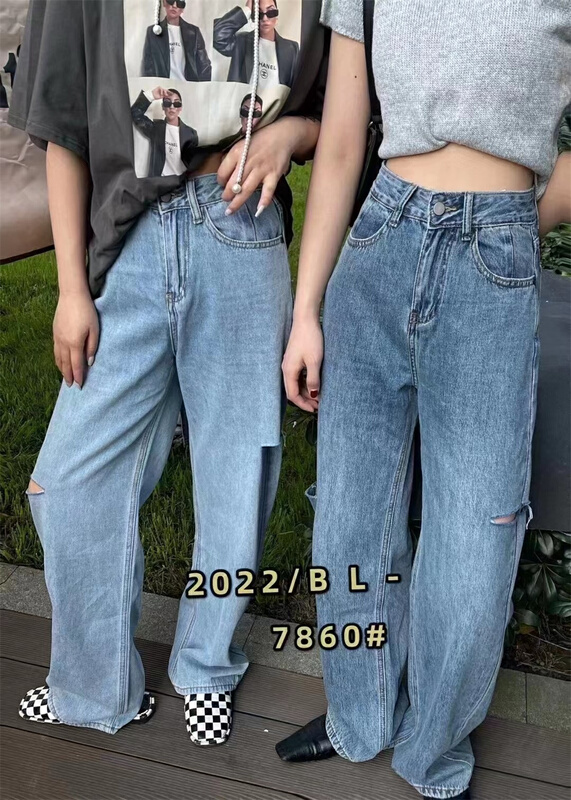 goods in stock! [GDN] Korean version of pierced versatile jeans 7860# ozq