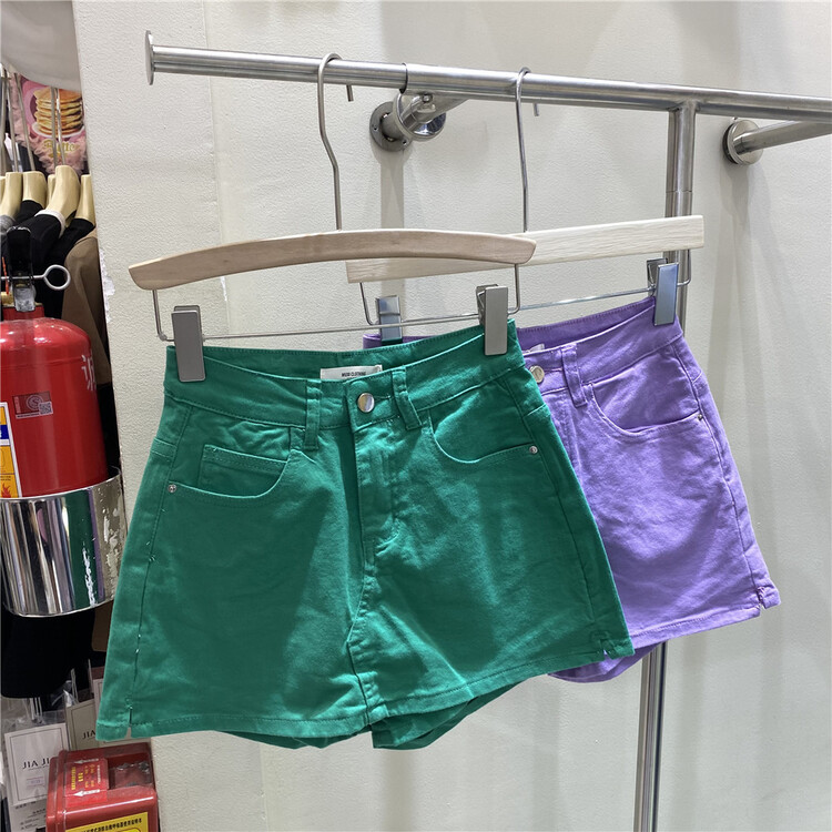 [Muxi] Korean high waist versatile loose denim shorts 8815# WPL