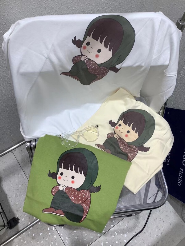 【MAO MAO】圓領寬鬆舒適印花短袖T恤  5021#  LL