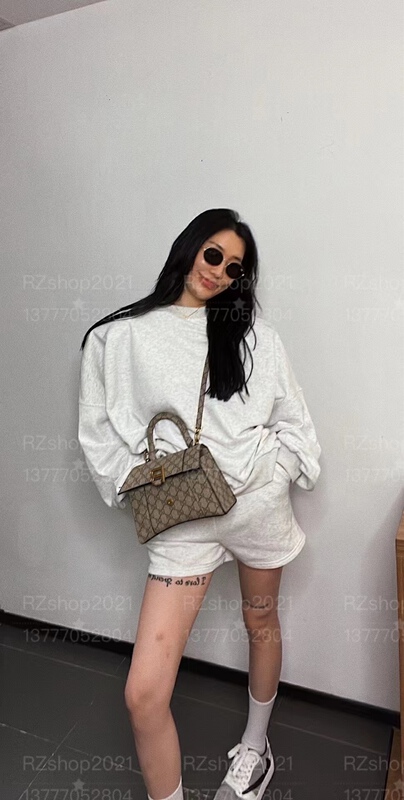 [East room] Korean solid color long sleeve T-shirt + casual versatile Shorts Set 9267# WTT