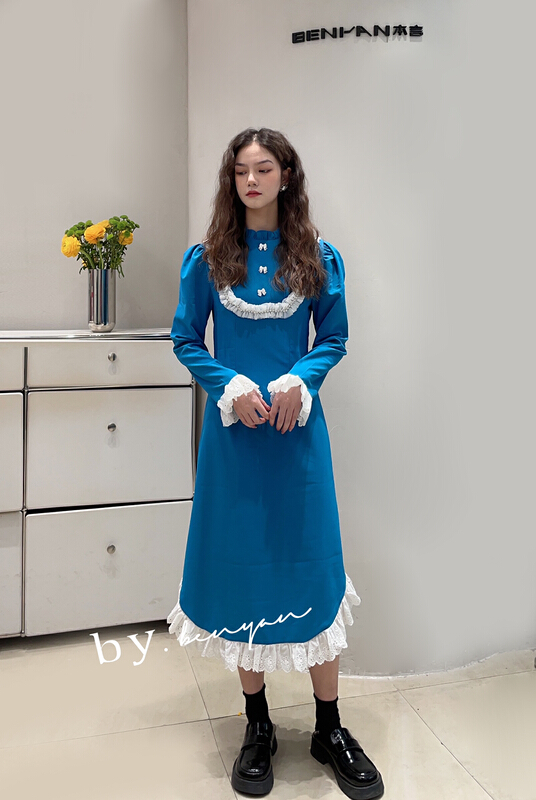 New year in early spring! [benyan] fashion color blocking long dress 7332# zxx