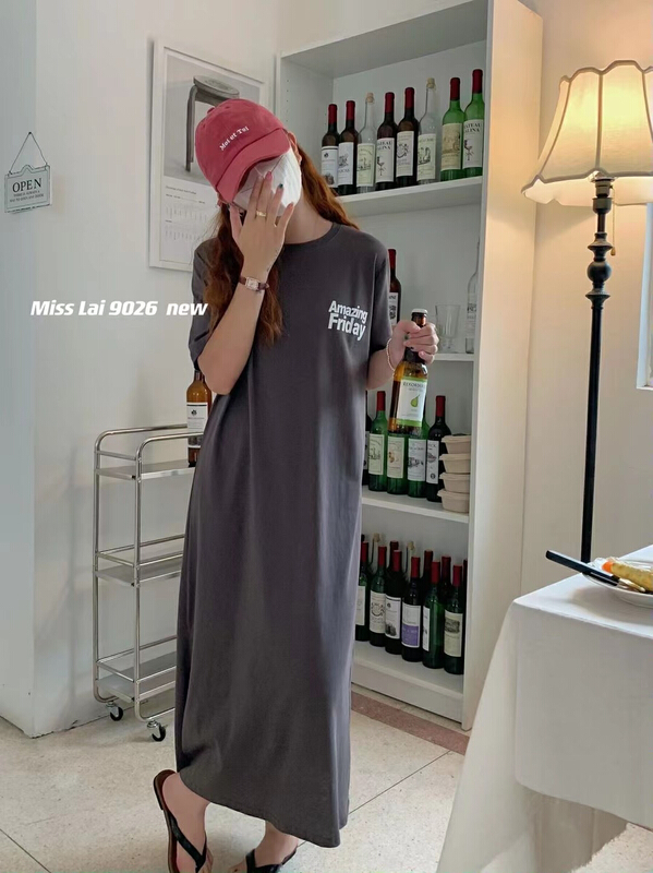 [HH & miss Lai] letter printed loose dress 9026# L