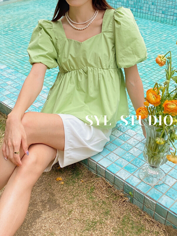 New in early summer! [SYL] Korean version simple age reducing doll shirt 5103# L