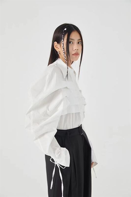 New in early summer! [YBS] fashionable and versatile trend solid color shirt 93016# hyy
