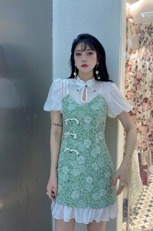 goods in stock! New in early summer! [mi2] fake two fashionable and versatile dresses e9266# JJ