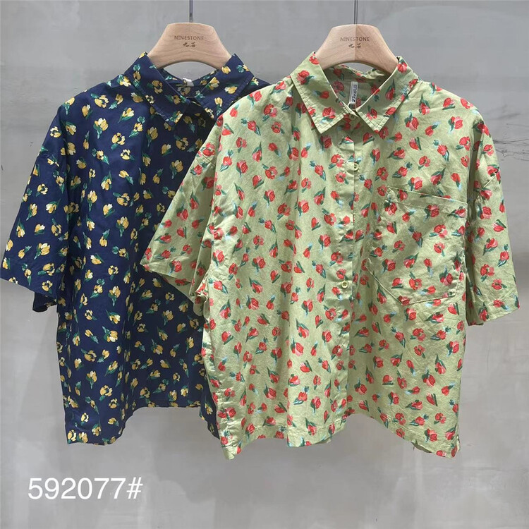 [fabric] versatile loose comfortable shirt 592077# L