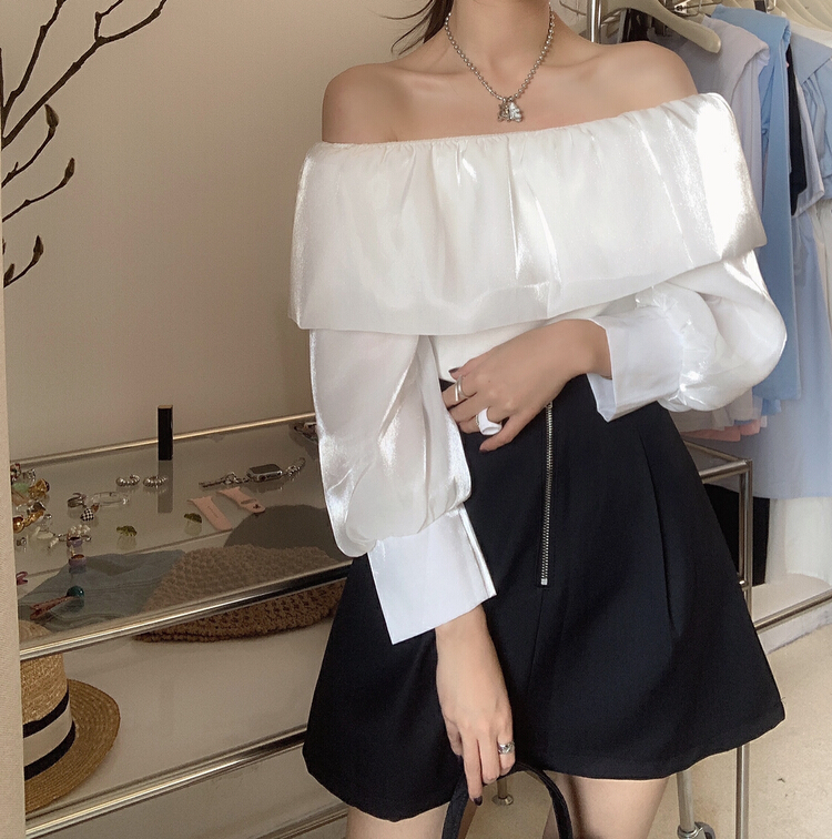 goods in stock! [Vanessa] shoulder style fashion shirt 6076# ozq