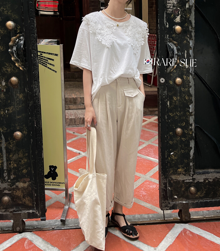 New in early summer! [rare she] versatile basic comfortable cotton linen casual pants 5230# LSW