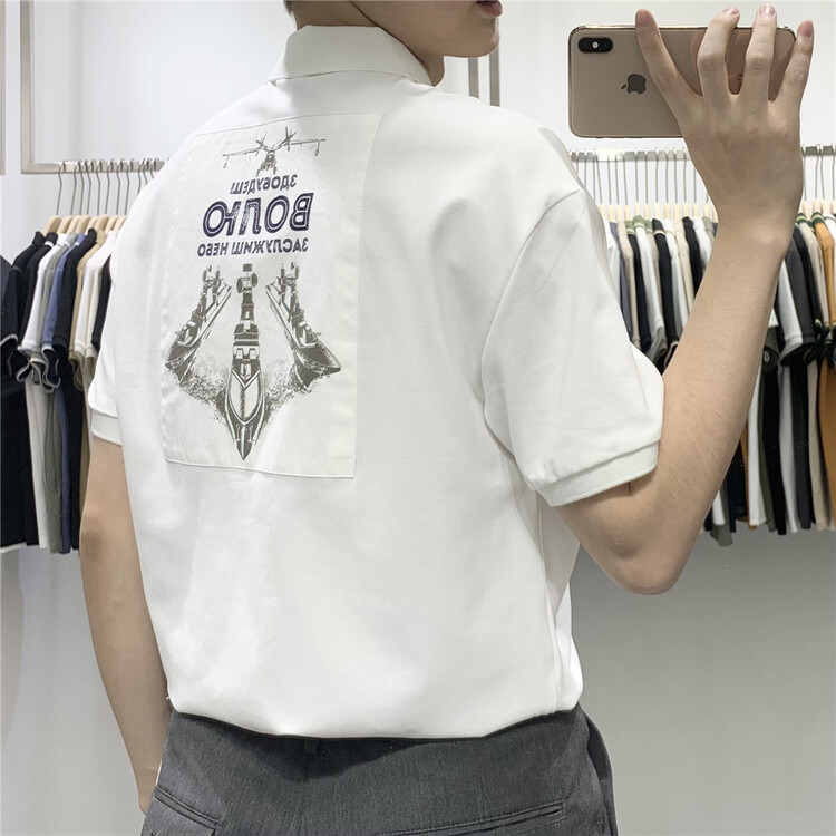 New in early summer! [wild club] simple and versatile Pullover polo shirt b9609# ZZL