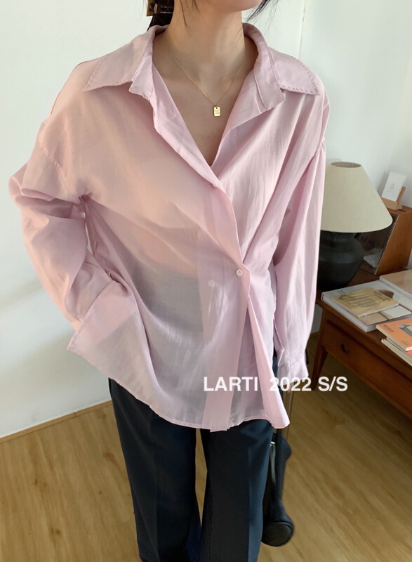 New year in early spring! [larti] simple and fashionable single breasted Tencel shirt 11111# ll