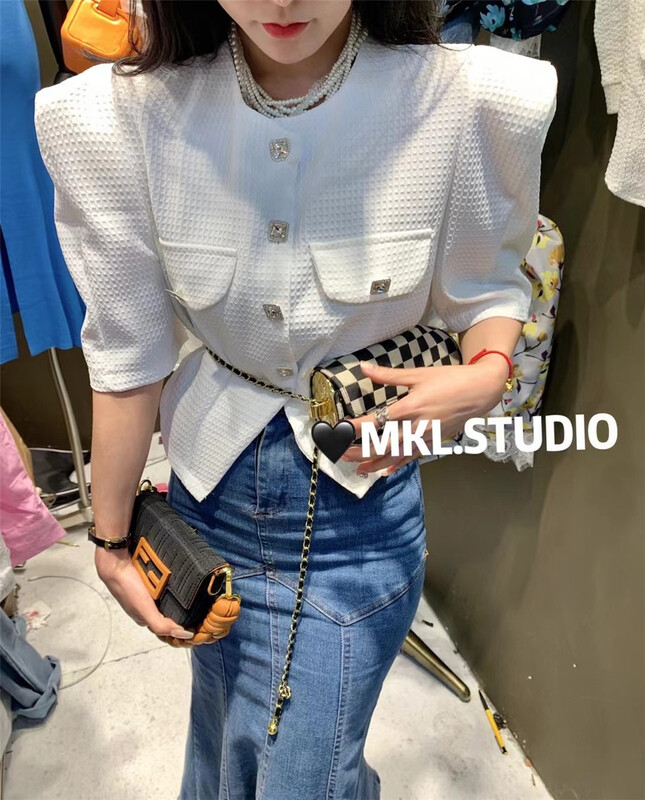 [Mikala] Korean clean color versatile short sleeved shirt 836# PCZ