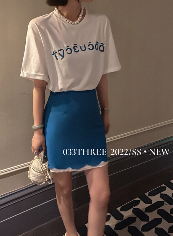 New year in early spring! [033three] Korean slim color matching versatile skirt 8080# ozq