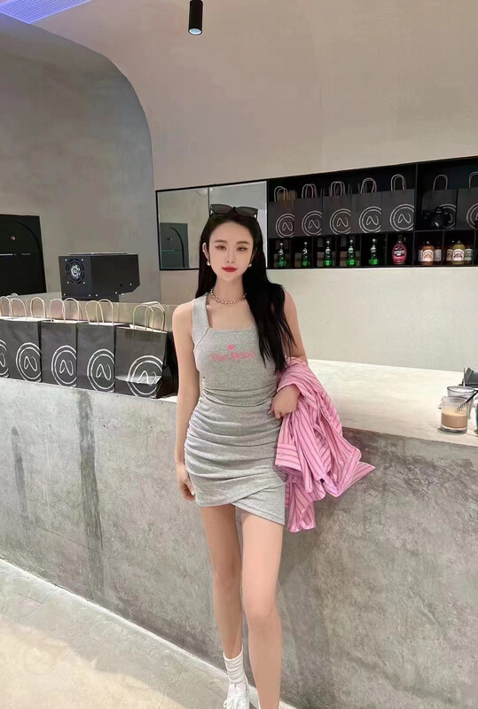[FC] fashionable slim letter dress 1087# PCZ
