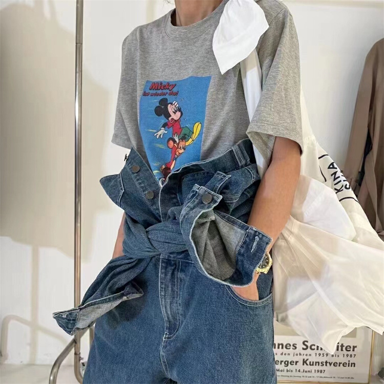 New year in early spring! [Hu] round neck versatile Mickey short sleeve T-shirt 6582# zyh