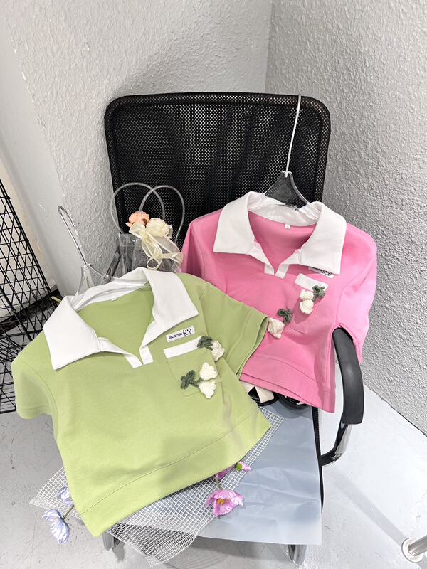 [Feimao (Yimao)] fashion flower versatile short sleeve T-shirt ym-7721# LSL