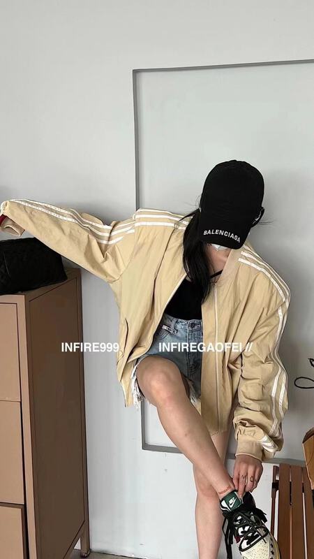 goods in stock! [Fafa] Korean zipper letter printed sunscreen shirt 16936# zxl