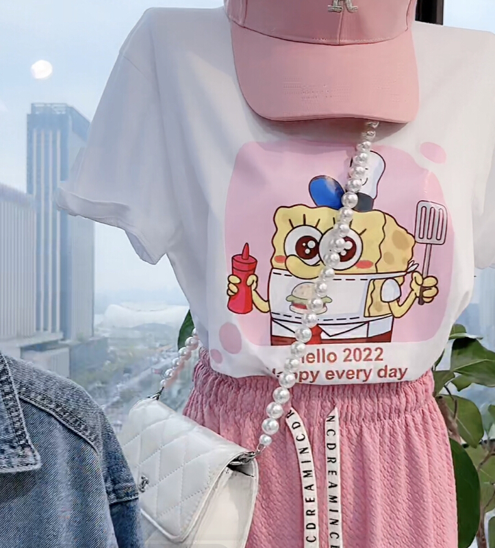 New in early summer! [miss hee hee] Korean fashion short sleeve T-shirt 1358# Cl