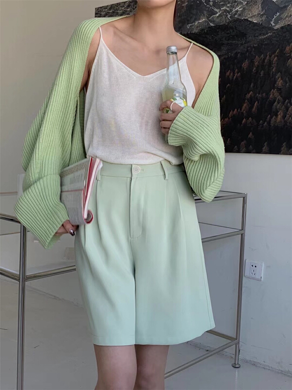 [LML] Korean pure color lazy style knitted cardigan 8522# ozq
