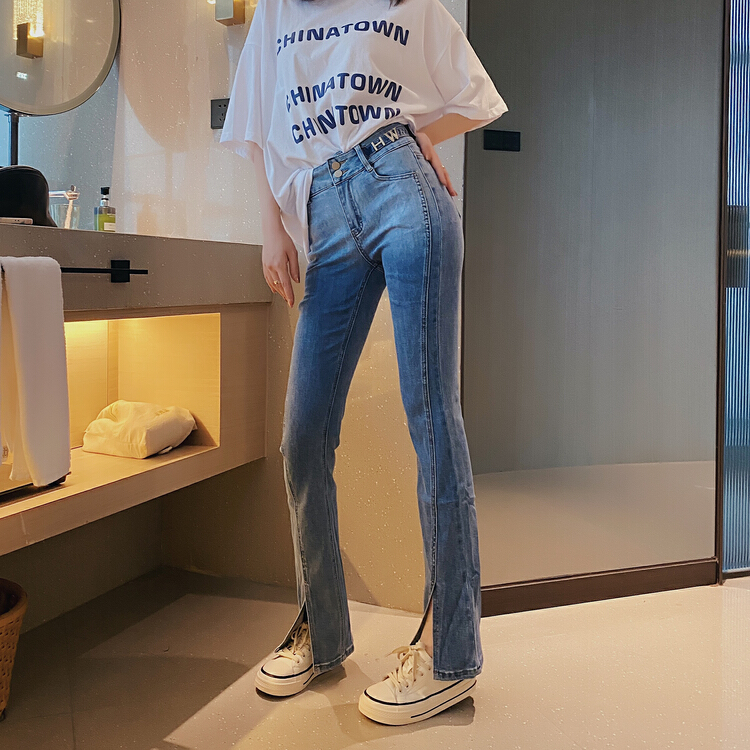 Original price 97.99! [T.H] Korean version of foreign style split horn jeans ys1-81056# LSW