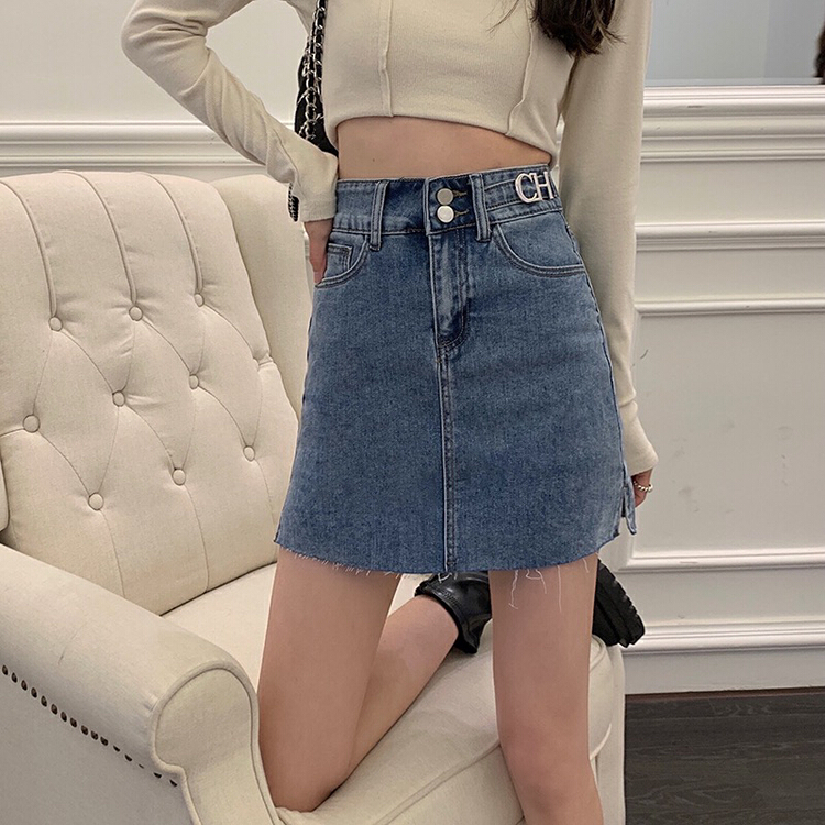 [four seasons] elastic slim high waist A-line skirt 8835# LSL