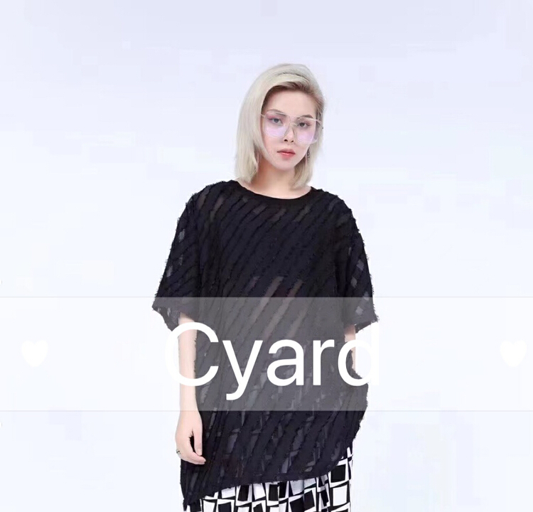 [cyard] Korean perspective simple short sleeve T-shirt 90589# L