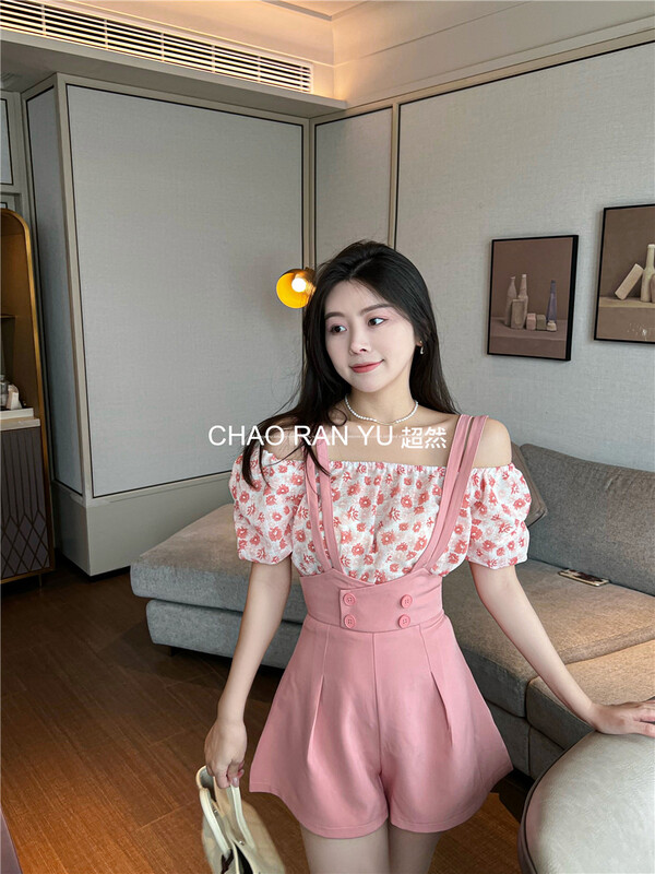 New in early summer! [Cr] Korean sweet one shoulder chiffon shirt 6102# PCZ