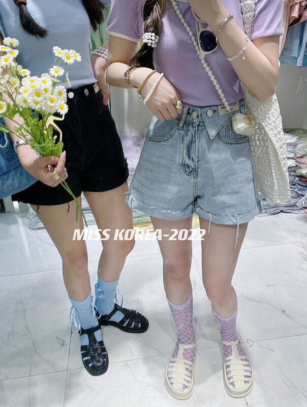 [Miss Korea] fashionable and versatile comfortable denim shorts 6658# HBx