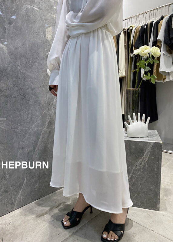 初夏上新!【HEPBURN 赫本】天絲質感傘裙半身裙  3673#  L