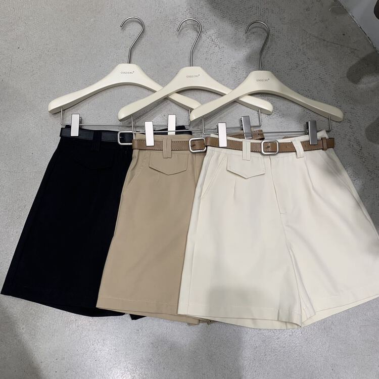 New year in early spring! [going] solid color linen five point casual pants (with belt) 7789# lwy