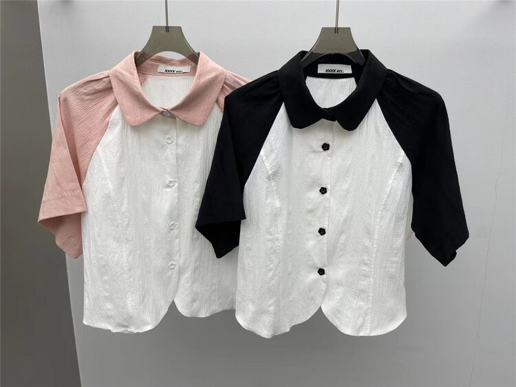 【XXXX ECT.】 Korean style personalized raglan sleeve versatile shirt 036# CLS