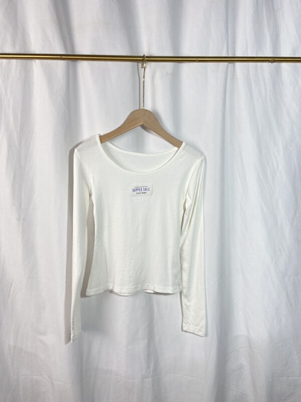 [Yi show shop] label design Vintage long sleeve T-shirt 1152# Cl