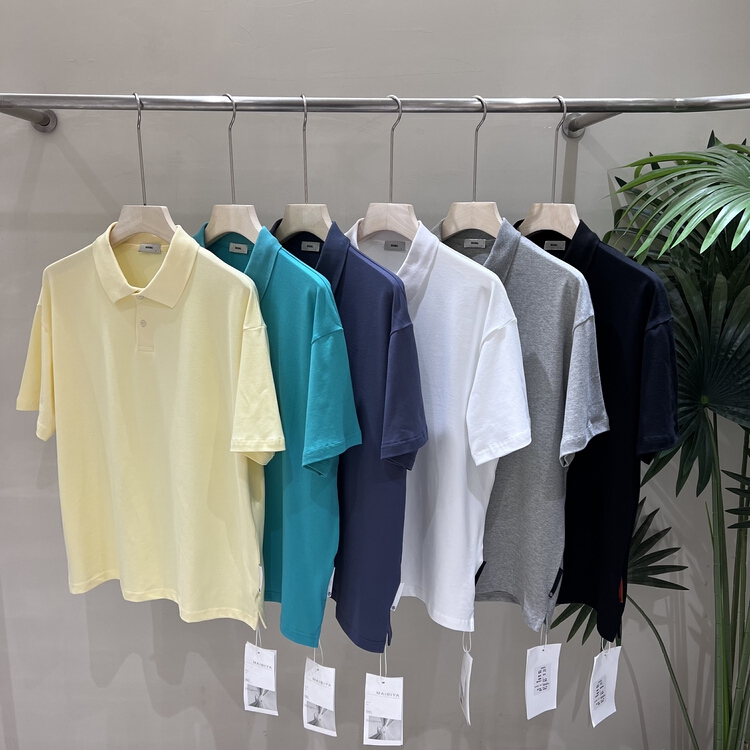 goods in stock! New year in early spring! [maibia] Japanese wide version simple polo shirt p7772# ZZL