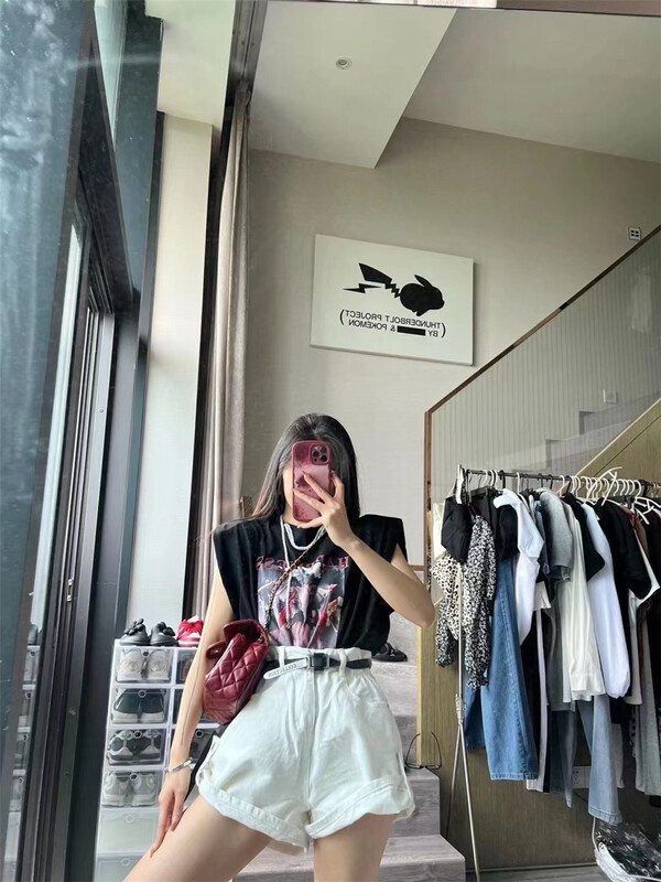 [xiaocaimiao] printed Pullover Korean Short Sleeve T-shirt 8525# lwy