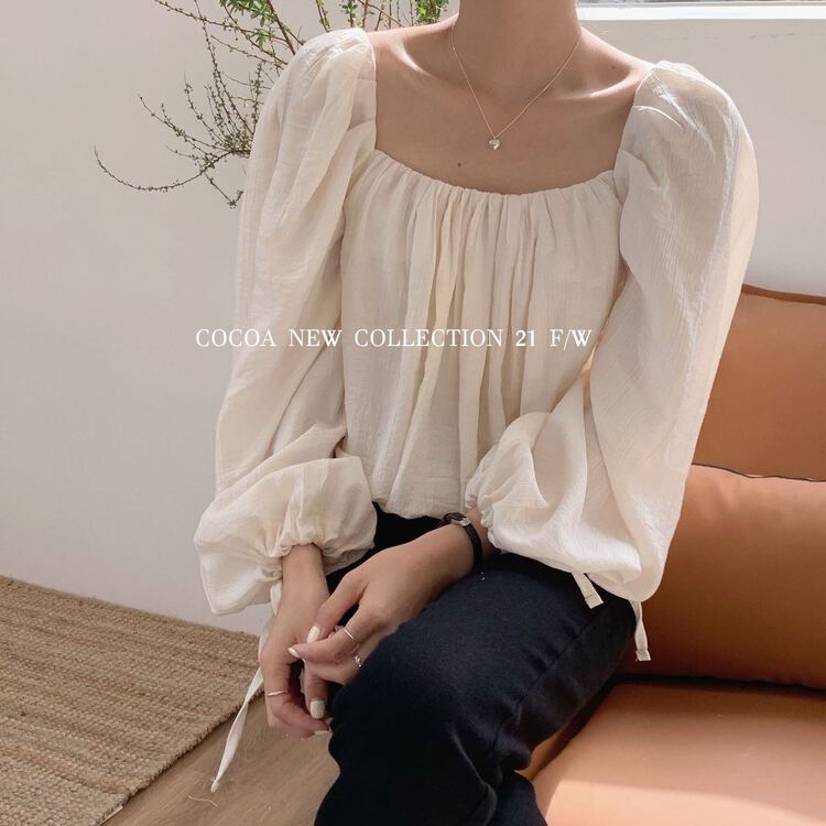 [cocoa] 2021 autumn new ~ulzz French blouse 2501# HBx