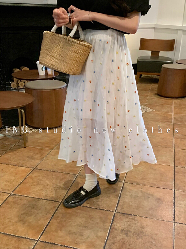 [ing] fashionable medium length versatile skirt ing-7825# HBx