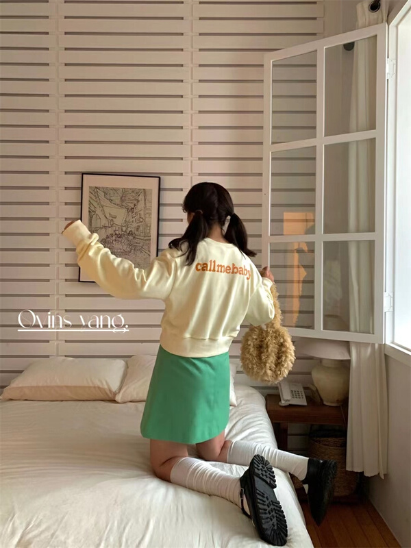 New year in early spring! [ovinsyang] letter embroidered Korean sweater 8670# WTT