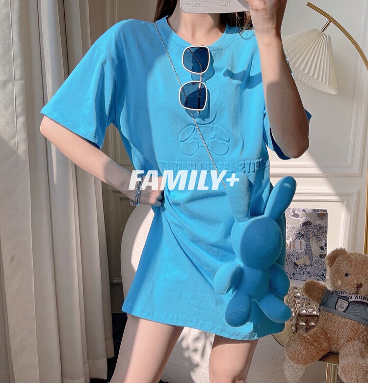 New year in early spring! [family +] Korean three-dimensional embossed dress (with rabbit doll) 22107# ozq