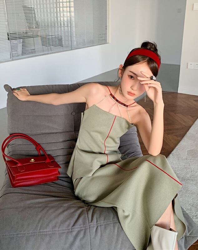 [AC] contrast color design Swan line skirt (only sell skirt) 6884# JJ