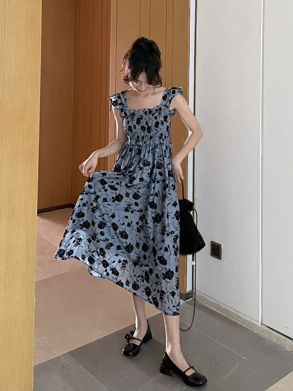 [JH] printed lady suspender dress (dress only) 41681# PCZ