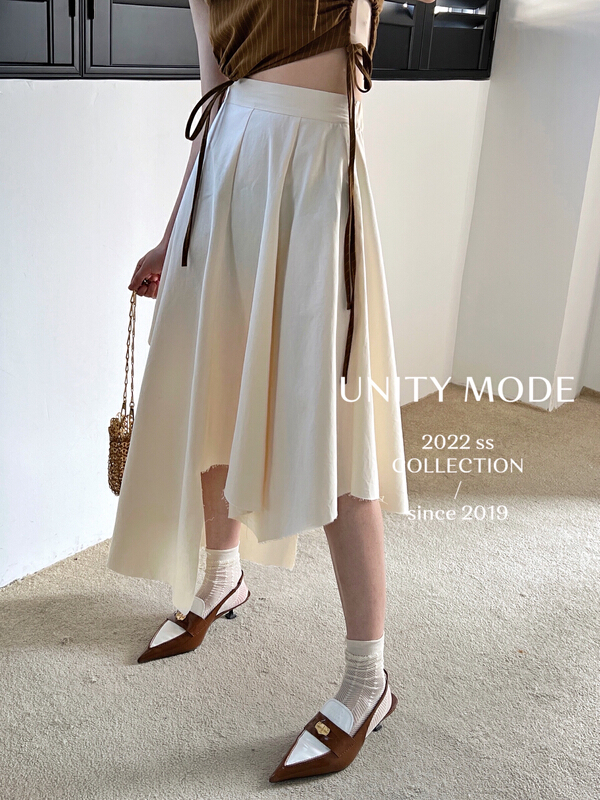 New in early summer! [unit] high waist design, gentle and irregular skirt 6385# cqw