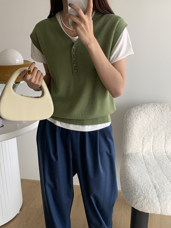 New year in early spring! [on line] fashion Korean versatile sleeveless shirt (including 33% wool) a6009# jhy