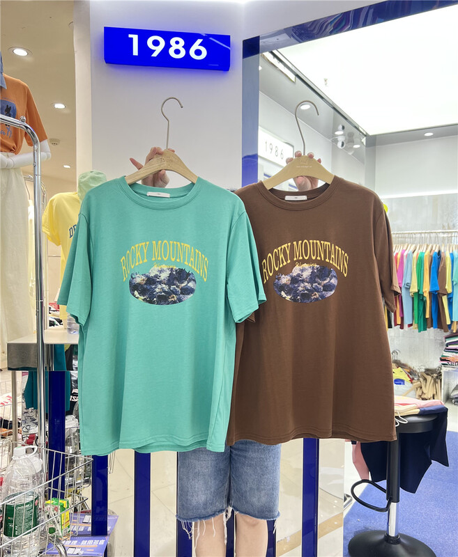 [1986] letter print fashion short sleeve T-shirt f1306# LSL