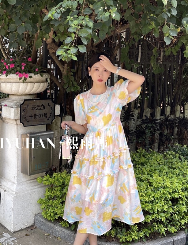 [xiyuhan] Korean color contrast round neck loose dress ys1-931# zxx