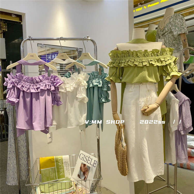 New in early summer! [V: mm] Japanese sweet fungus lined shoulder shirt (only for small shirts) 3055# CLS