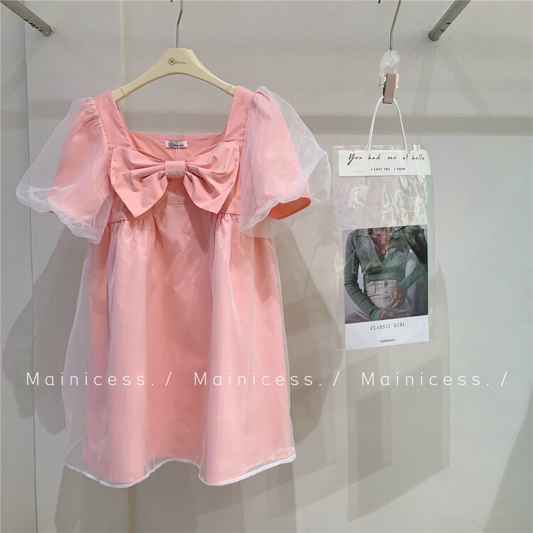 [mainicess] bowknot lady bubble sleeve dress 3221# L