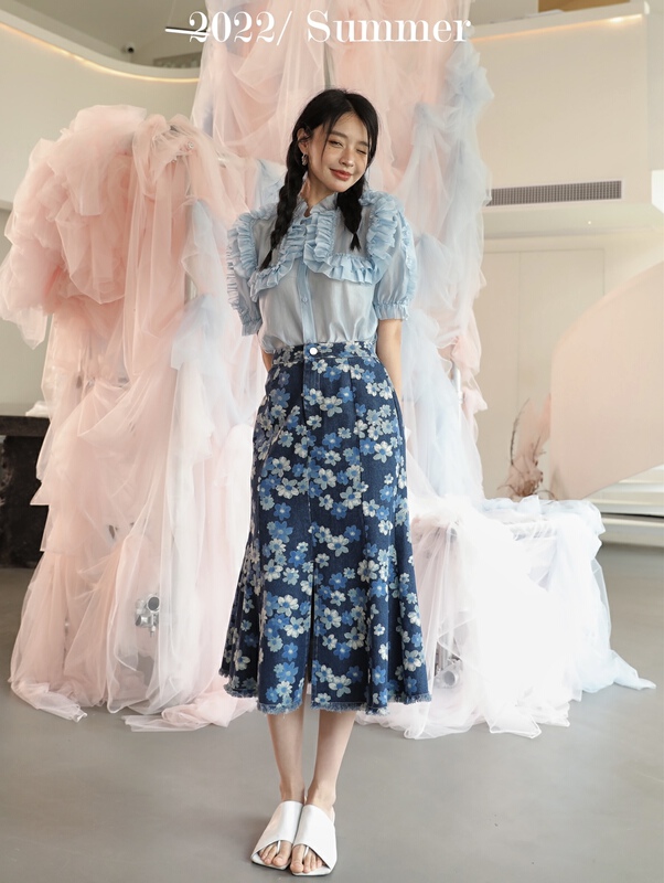[GL] Xianqi Tiansi fungus edge versatile small shirt c3012# JJ