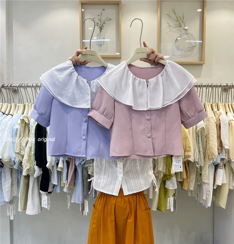 New in early summer! [Max original] Korean short large lapel shirt 98037# HBx