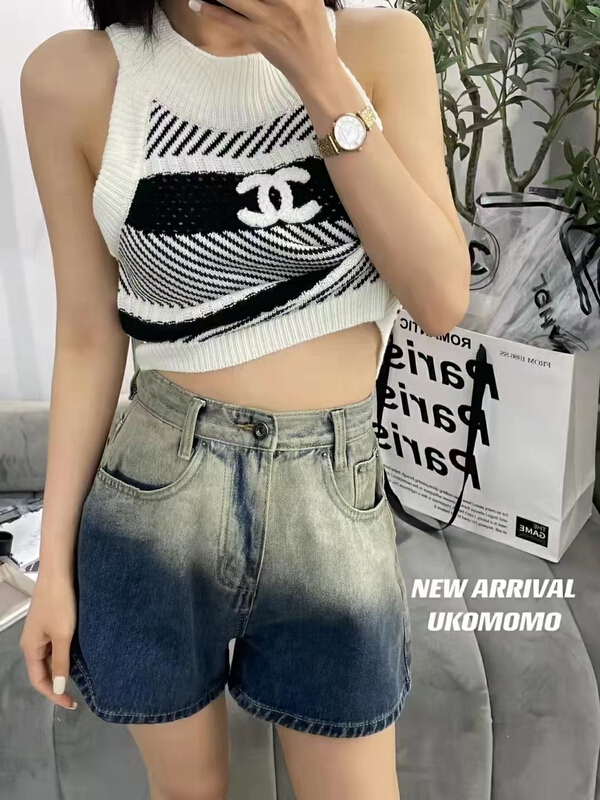 [x2 fansiyu] Korean Retro High Waist thin gradient denim shorts 70066# WTT